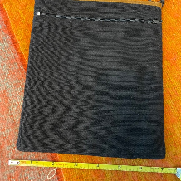 Beautiful Embroidered Black and Brown Fabric Cross Body Bag - Picture 6 of 10